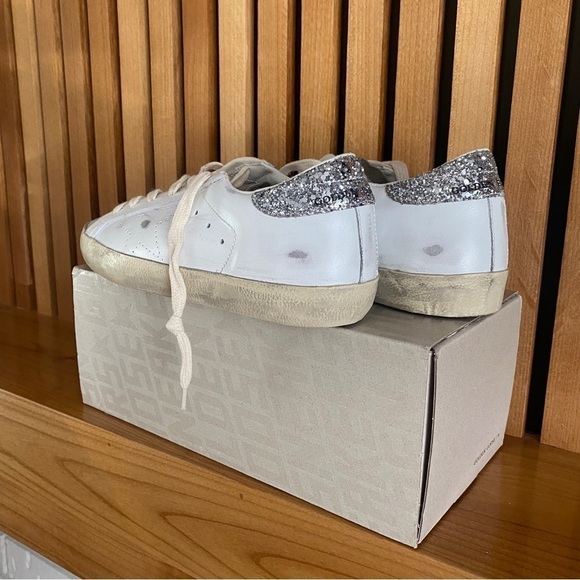 Golden Goose Super-Star Sneaker - Silver Glitter Heel - US 8 | EU 38 🪩 - Picture 1 of 14